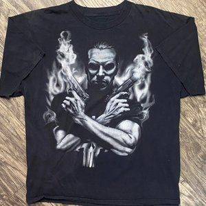 Vintage Marvel The Punisher Universal’s Islands Of Adventure T Shirt Smoke Skull
